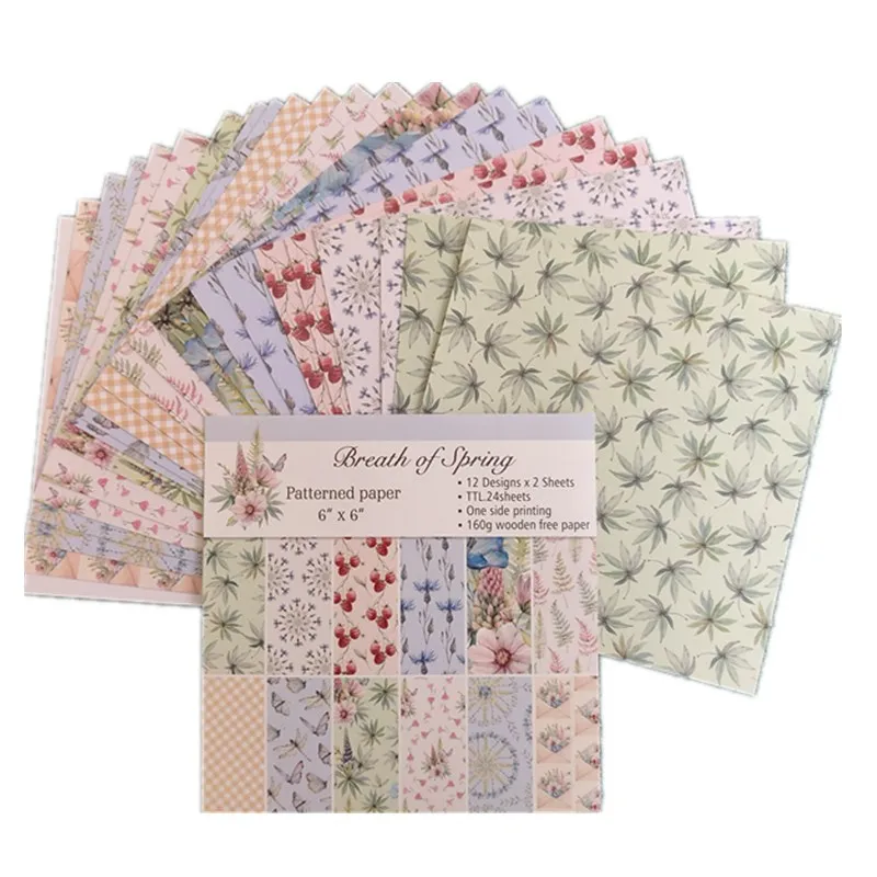 6 &quotодносторонняя печать дыхания весны крафт бумаги оригами шаблон украшения