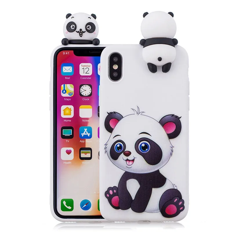 C 3D мягкий силиконовый чехол из ТПУ для iPhone 7 8 Plus Милый Панда Сова чехол с единорогом для iPhone 11 Pro X XS Max XR 6 6S 7 8 Plus 5S SE - Цвет: C