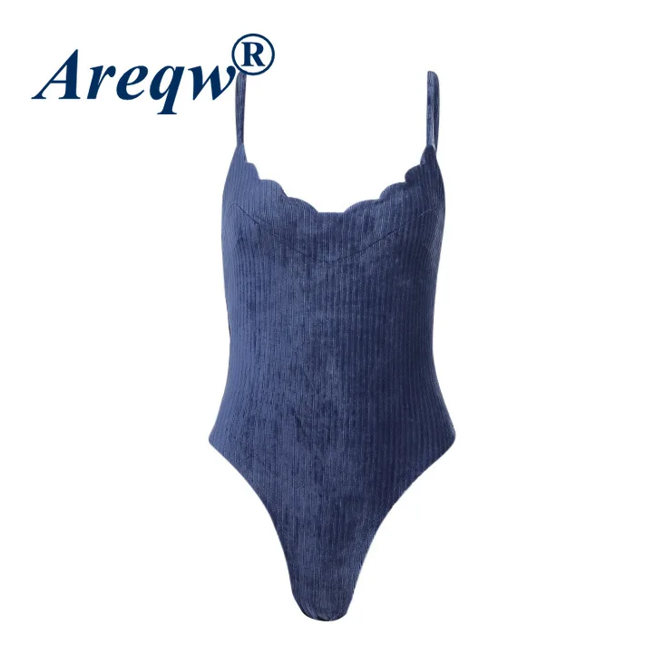 

Imitation Cotton Drawstring One-piece Women's 2021 Spring and Summer Sexy Waist Slim Temperament One-piece Sling