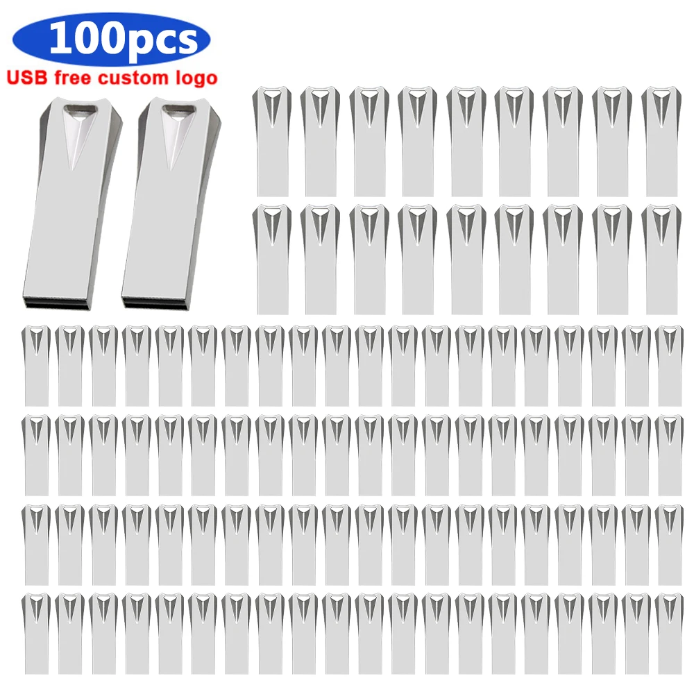 

100 шт./лот USB 2,0 Водонепроницаемый флеш-накопитель 128 Гб 64 ГБ USB 2,0 металлический флеш-накопитель 32 ГБ 16 ГБ 8 ГБ 4 ГБ USB-карта памяти для подарка