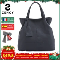 zency soft genuine leather handbag large capacity womens shoulder bag 2021 simple fashion design female shopper crossbody bag