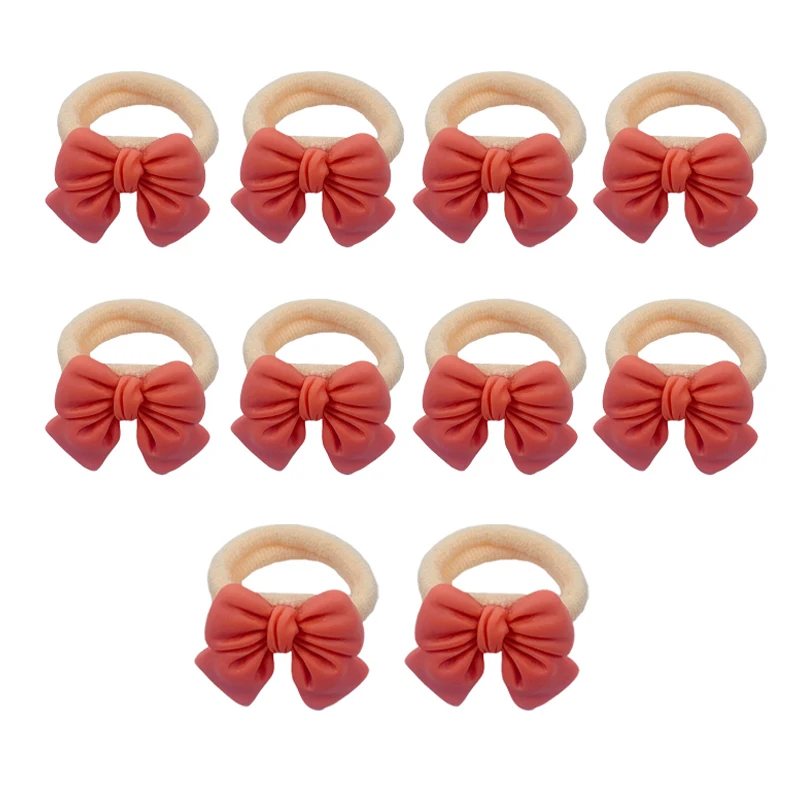 newborn socks for babies 10pcs/bag 2cm Bow Girls Scrunchie Elastic Hair Bands Kids Baby Rubber Headband Decorations Ties Gum For Mini Hair Accessories cool baby accessories
