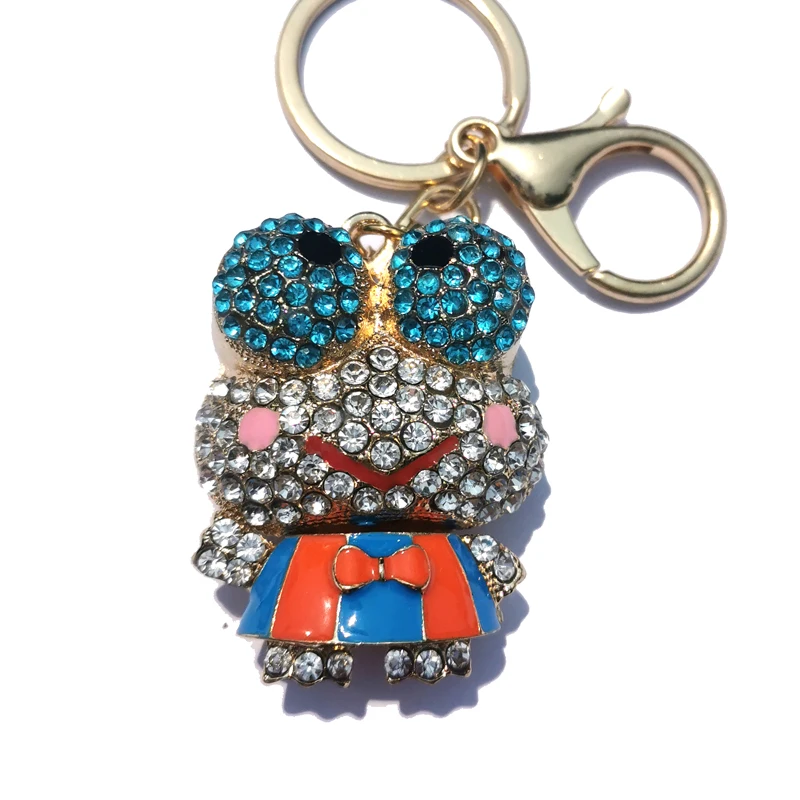 Rhinestone Cute Cartoon Frog Style Handbag Charm Ornament Accessory Fantastic 3D Key Chain Gift | Chains