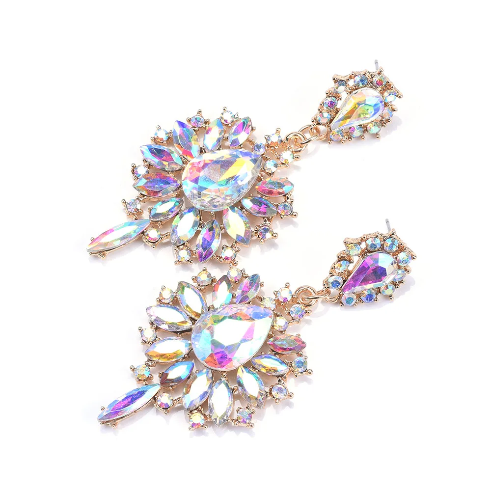 Роскошные висячие серьги с кристаллами для женщин в стиле барокко Стразы