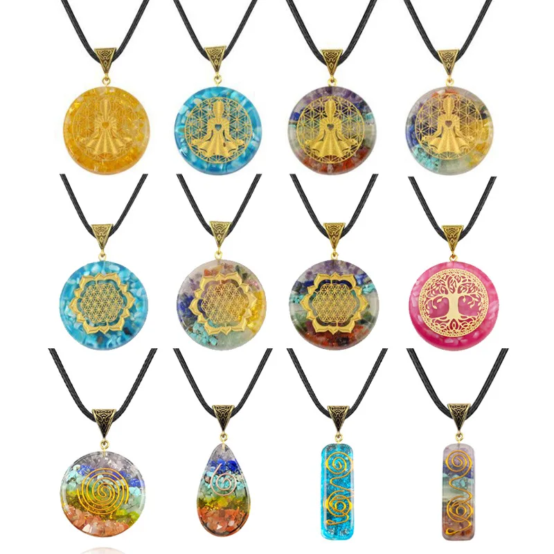 Ретро Рейки Исцеление разноцветная каменная крошка натуральный чакра Orgone