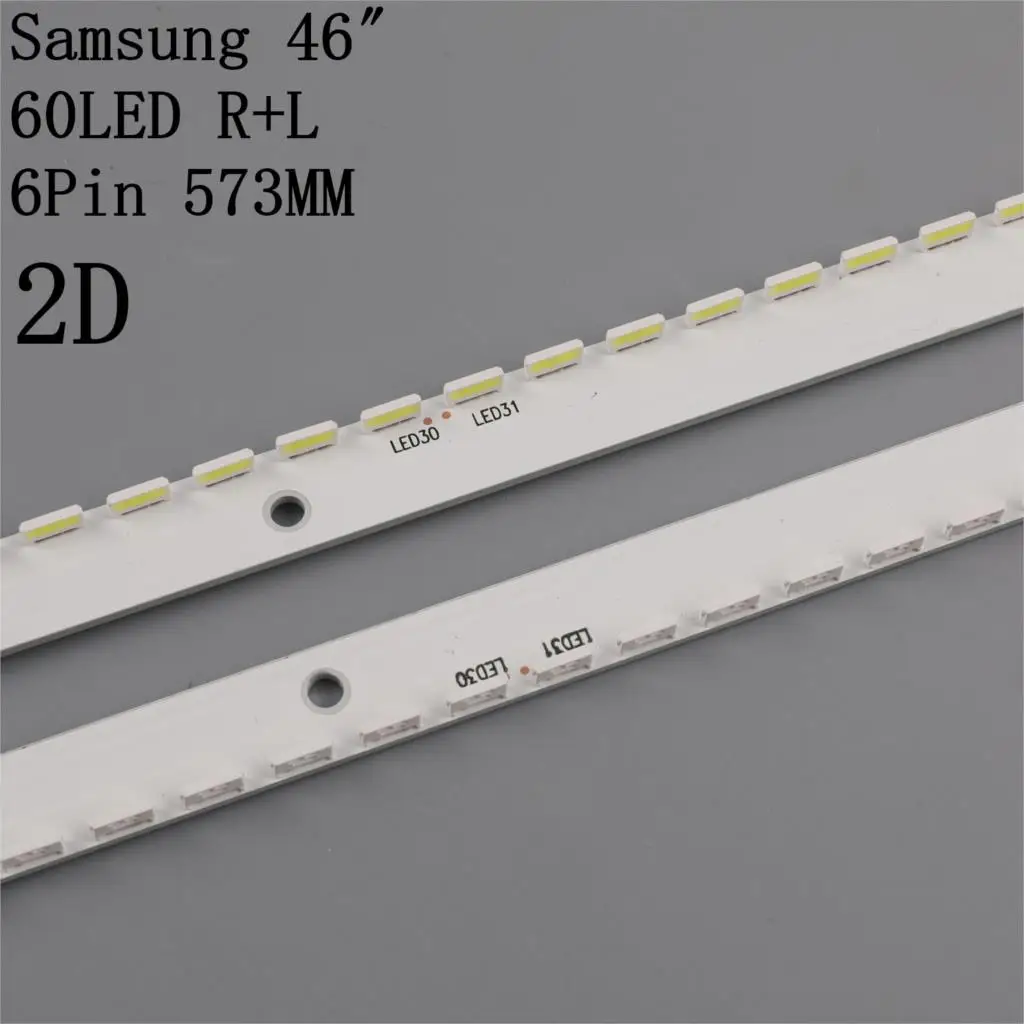New 2 PCS/set 60LED 572mm LED Backlight strip For Samsung UA46ES5500R SLED 2012SVS46 7032NNB LEFT60 RIGHT60 2D