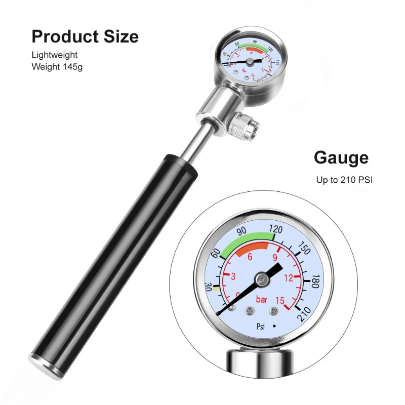 

Portable Manual High Pressure Bike Pump Compact Bicycle Air Pump for Road Mountain Bike Cycling Outdoor Sports Repair