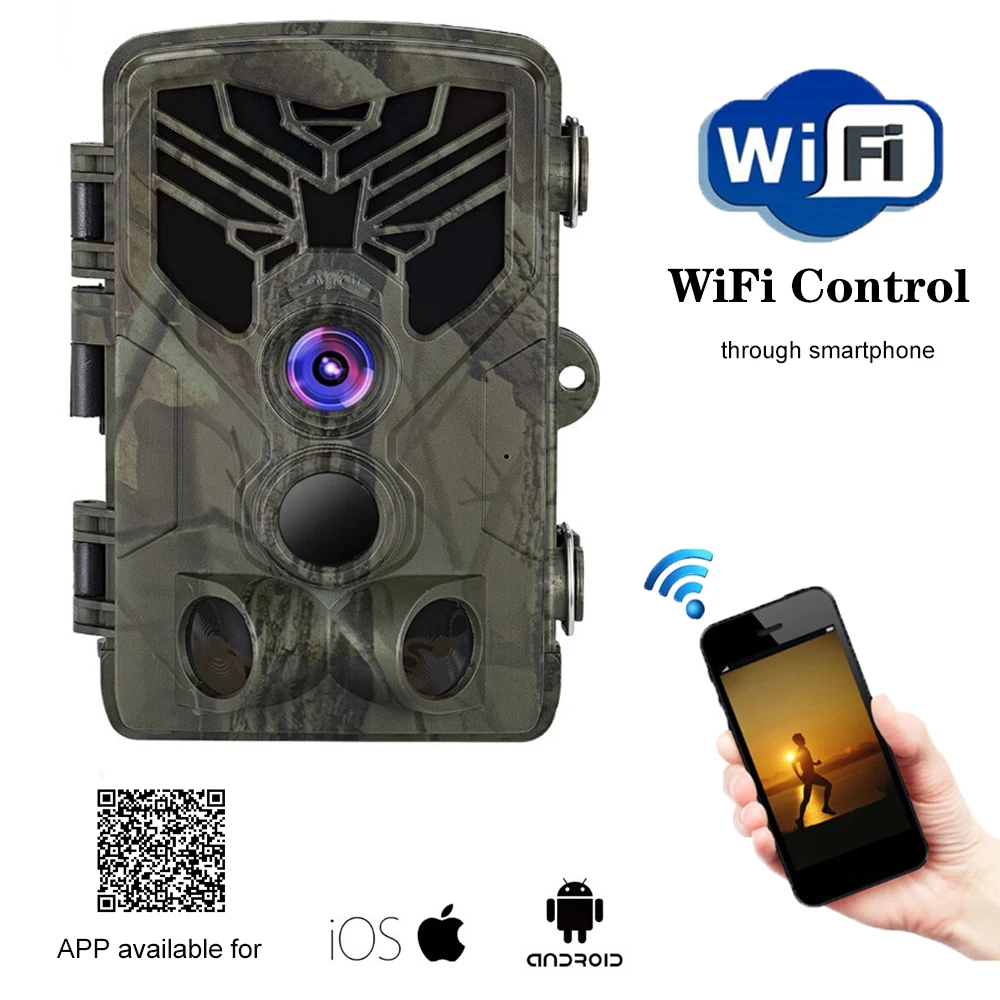 Wi-Fi, игровая камера, 16 МП, 1080 P, беспроводная охотничья камера, 940nm, ИК, светодиодный, ночное видение, Дикая камера, приложение, Скаутинг, камера наблюдения