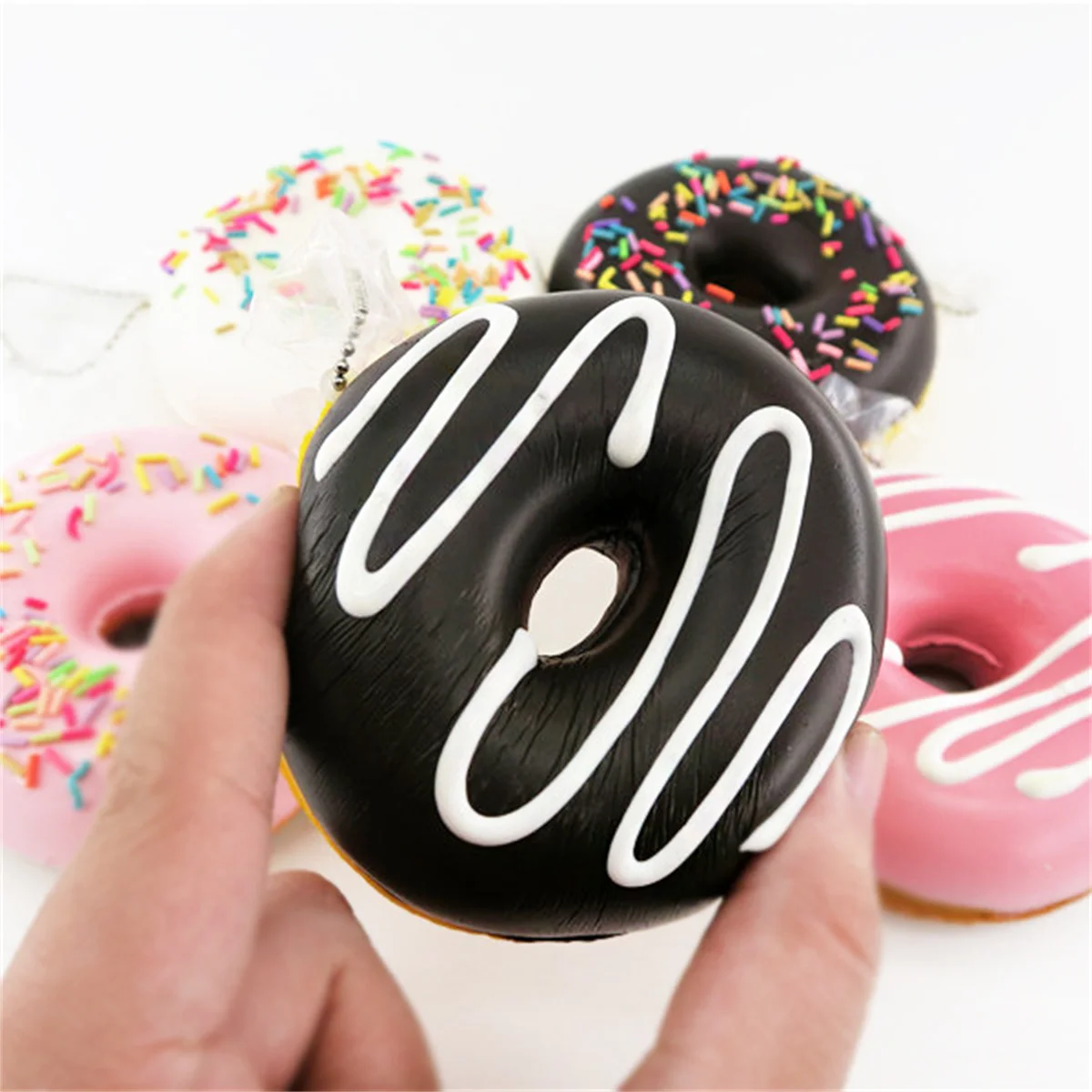 

10CM Artificial Donut Food Chocolate Cake Sweet Roll Artificial Mini Squishy Donut Simulation Model Photography Decoration Props
