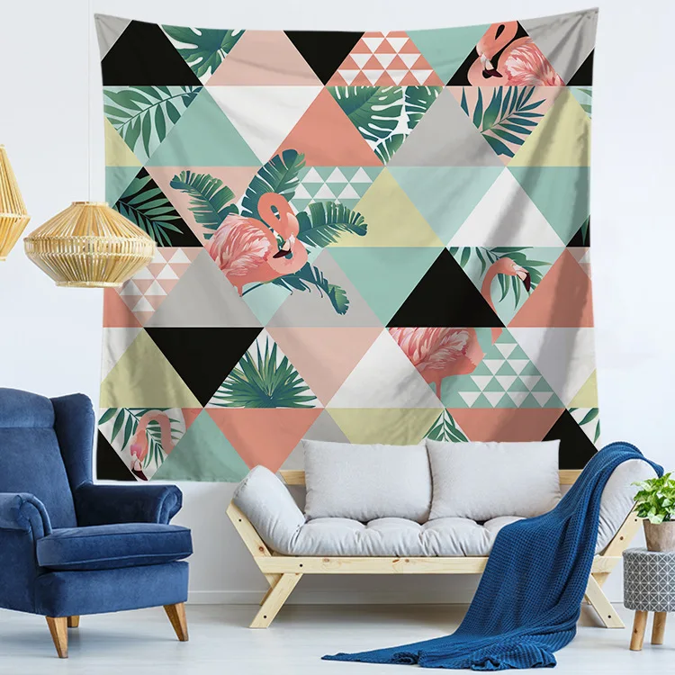 Скандинавский гобелен с фламинго настенные гобелены птицами домашний декор
