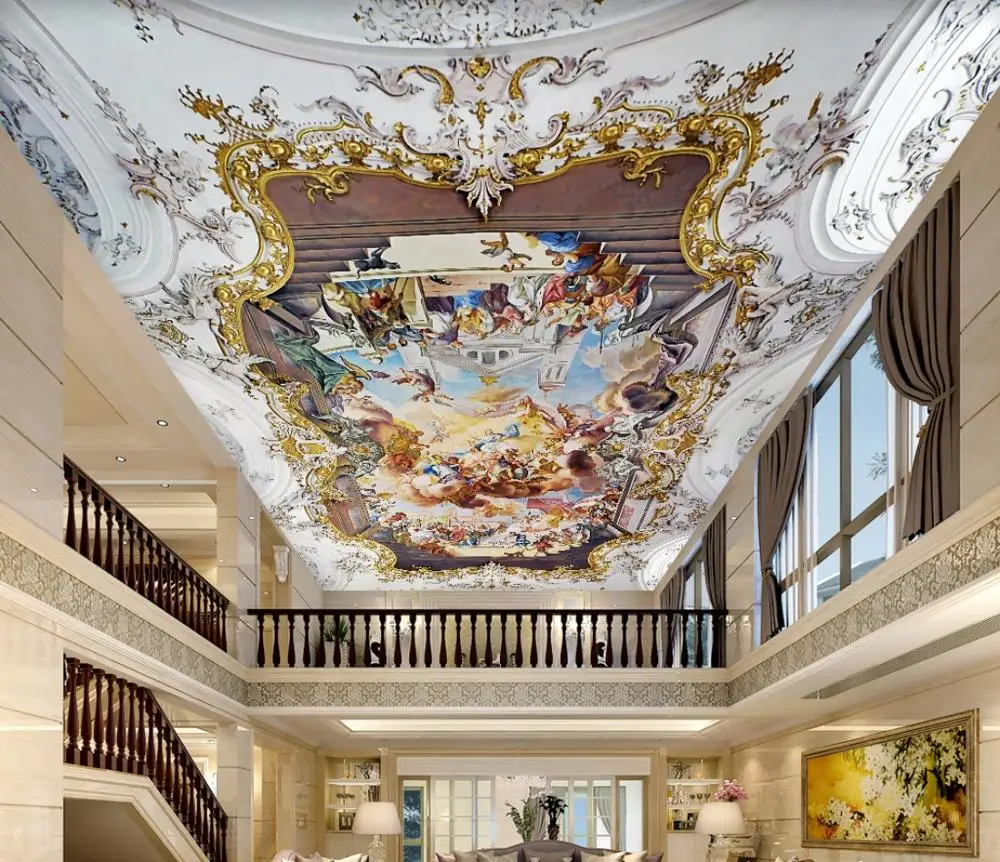 3D Настенные обои любого размера на заказ Европейский потолок ангельские потолки