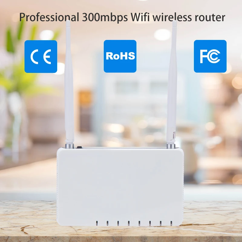 wi fi amplifier HUASIFEI router for fiber optic Wireless 300Mbps 4LAN port 1WAN ports Wi-fi router 2 external antennas wi-fi for Home Office wireless wifi amplifier