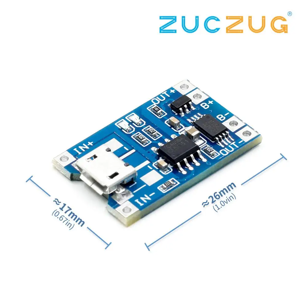 Зарядная плата TP4056 для литиевой батареи 5 В 1 А Micro USB 18650 модуль зарядного