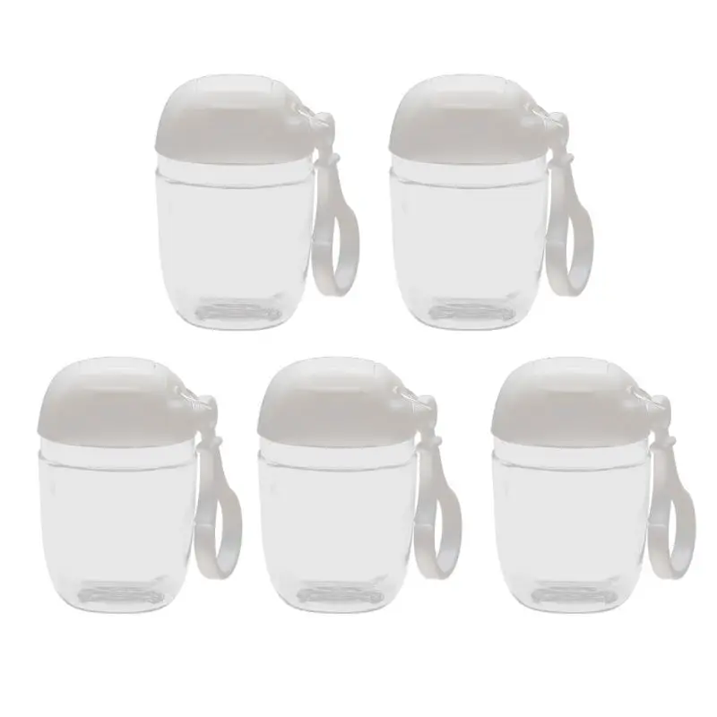 

5Pcs 30ml Empty Hand Sanitizer Portable Empty Bottles Hook Keychain Carriers