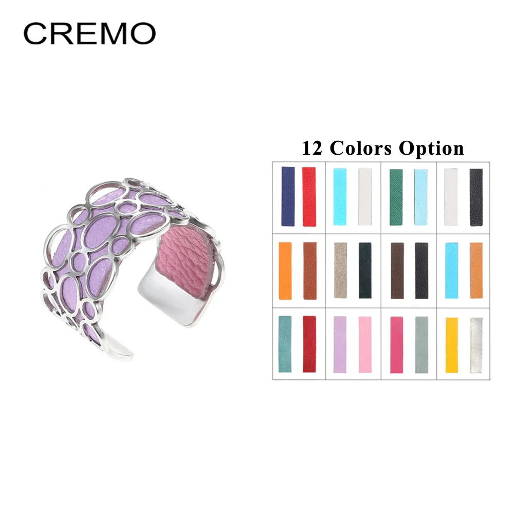 

Cremo Rings Argent Resizable Finger Rings For Women Bijoux homme Stainless Steel Rings Reversible Leather Bague Femme