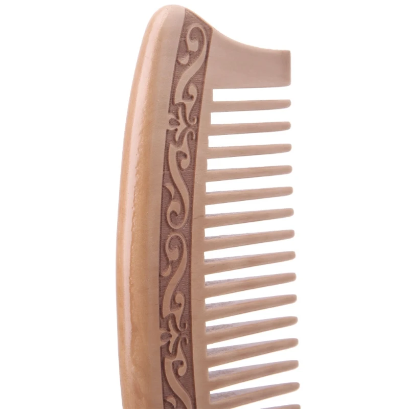 

Wooden Wide Tooth Comb Natural Peach Wood Massage Beauty Hair Care