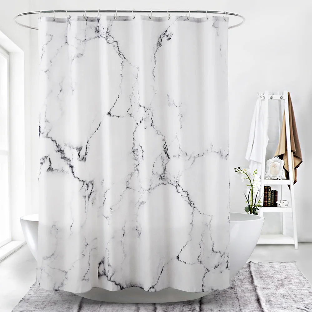 

Shower curtain Window curtains Bathroom curtain Simplicity Waterproof partition Digital printing Marbling polyester fiber
