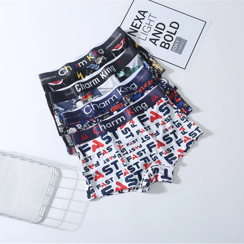 

Woman boxer modal stretch 18-color print women's panties unisex panties sports style wide brim plus size underwear M-2XL