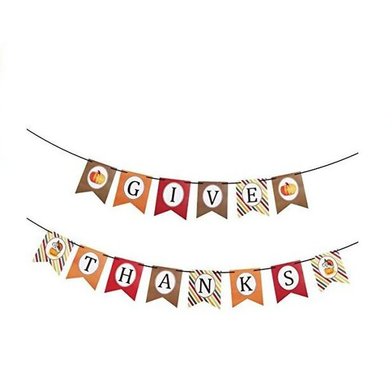 1 комплект Винтаж декор для Дня благодарения висит благодарить Бумага баннер