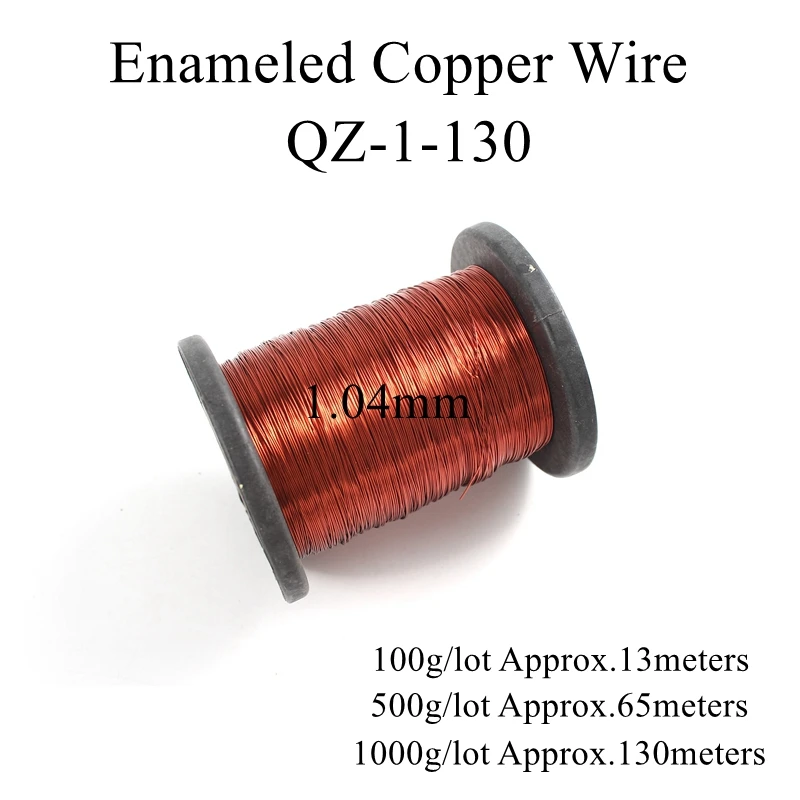 1.04mm 0,8 0,83 0,85 0,9 0,93 0,95 1 1,04 1,06 1,08 мм QZ-2/130 эмалированный Медный провод Магнитный эмаль катушки провода обмоточный Магнитный кабель - Цвет: 1.04mm