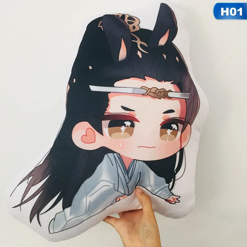 Новая 45 см Mo Dao Zu Shi мультяшная фигурка Подушка Wei Wuxian LanWangji кукла подушка-Болстер аниме вокруг - Цвет: 1