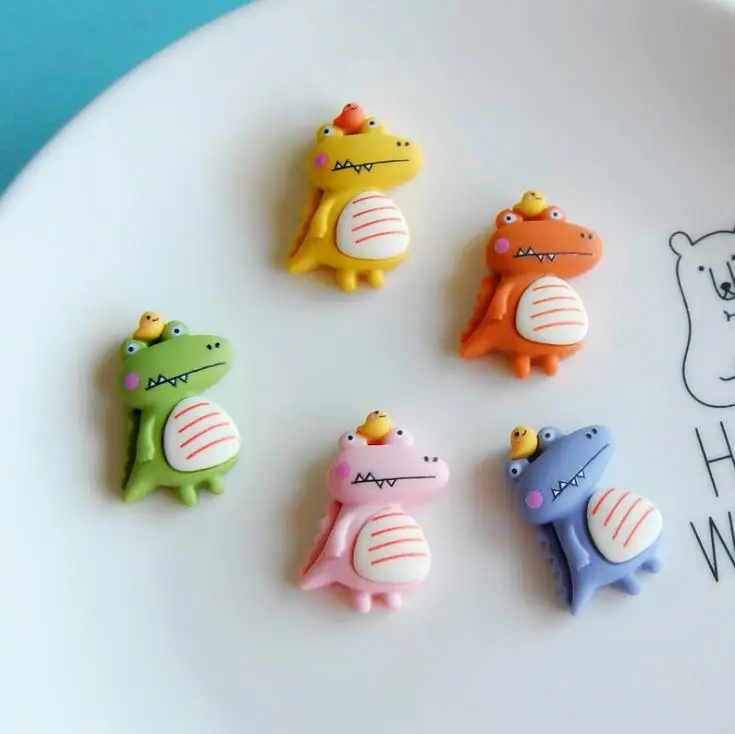 

Kawaii/оптовая продажа красочный крокодил Смола Кабошоны для скрапбукинга с подвесками Сделай Сам DIY бигуди для волос аксессуары украшения ук...