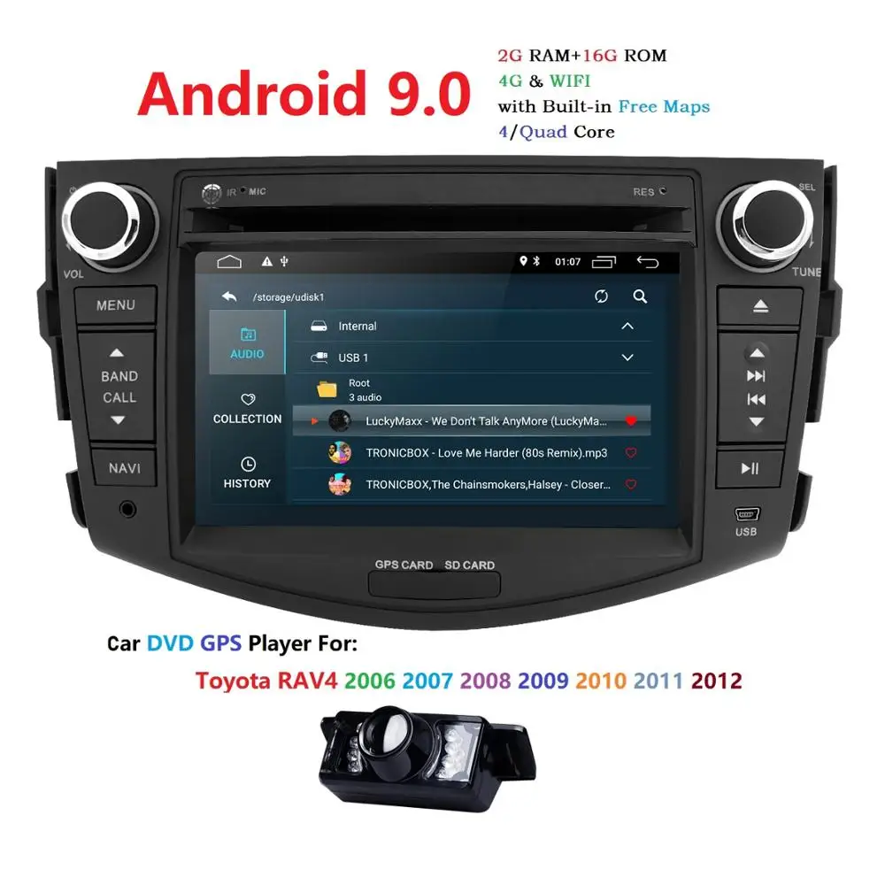 Hizpo Android 9 0 dvd плеер для Toyota RAV4 2006/2007/2 8/2009/2010/2011/2012 gps 4G Wi Fi с ips Экран радио Bluetooth