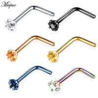 miqiao 6pcslot stainless steel nose nails mixed color rod l shaped piercing jewelry for women gift