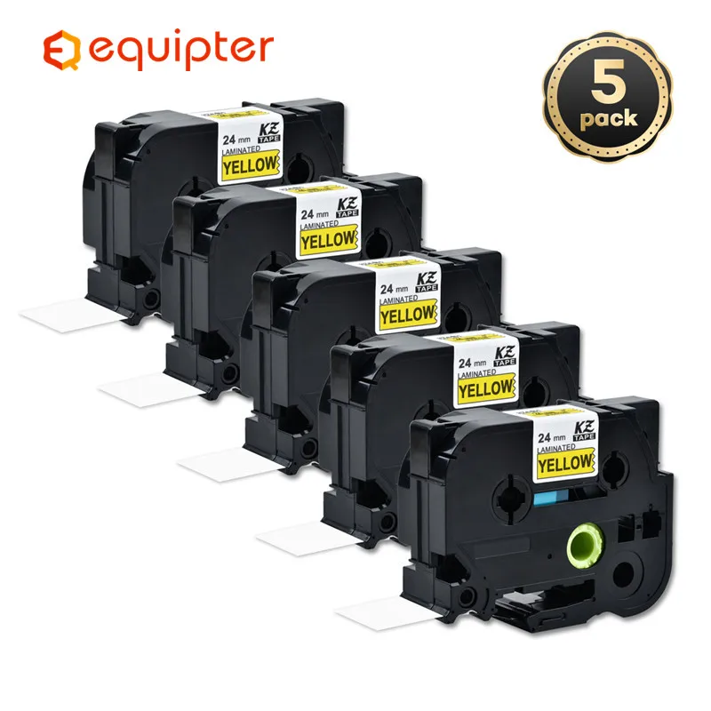 Черно-желтая лента для этикеток P-Touch совместимая с Brother TZ 651 TZe651 tze tz651 Φ 24 мм 8 м
