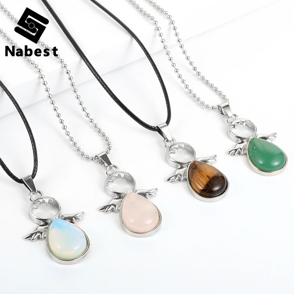 Женское и мужское ожерелье с подвеской в виде крыльев Ангела из натурального