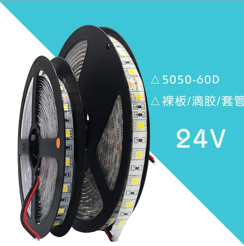 

Fanlive 50m SMD 5050 Super Bright LED Tape IP65 IP20 LED Flexible Strip 5M 300LED LED Strip Waterproof DC24V 60LED/m Neon Light