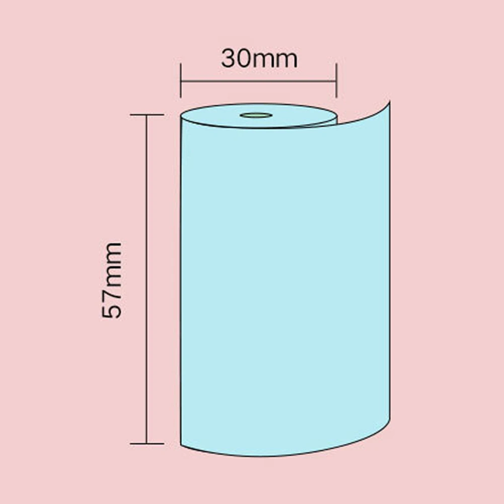 

3 Rolls 57x30mm Color Thermal Printing Paper Self-adhesive Photo Sticker Cash Register Receipt Roll Paper for Peripage Printer
