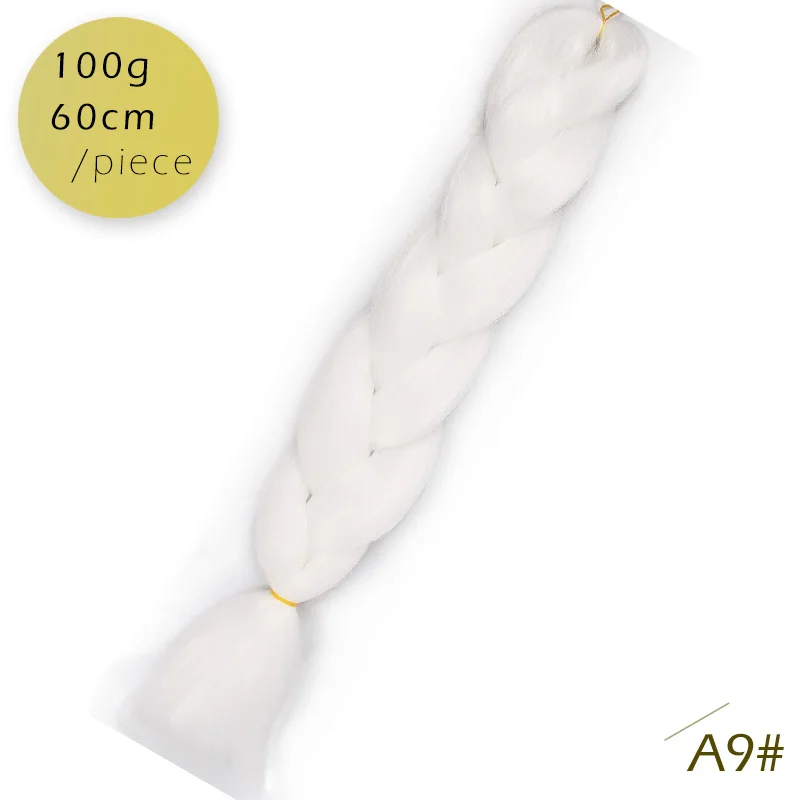 AISI, накладные волосы, косички, Омбре, чистый цвет, огромные косички для девушек, женщин, девушек, синтетические косички, каникалон, волосы на кромках - Цвет: A9