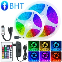 led strips lights bluetooth rgb 5050 smd 2835 luces led flexible ribbon waterproof tape diode remote 5m 7 5m 10m controladapter