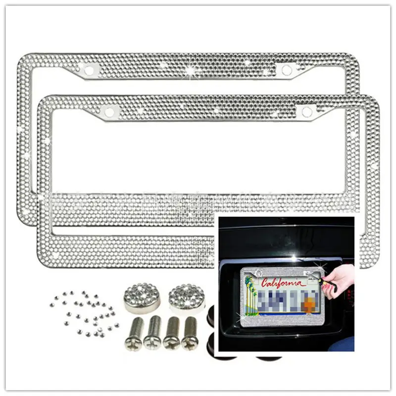 2 шт./компл. Универсальный Нержавеющая сталь рамка номерного знака автомобиля