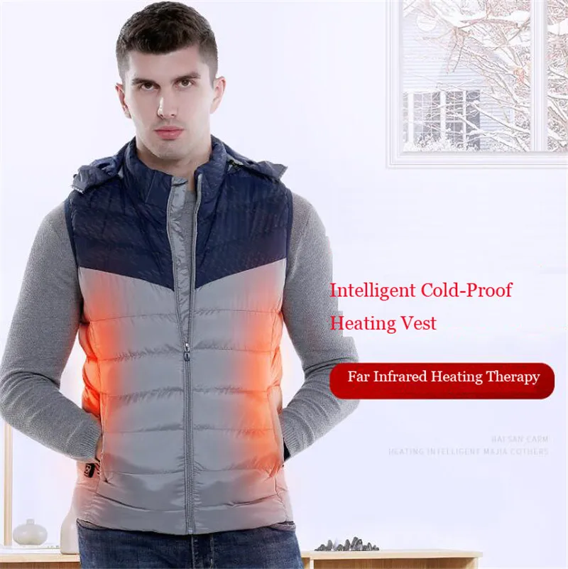 Мужская мотоциклетная куртка жилет из углеродного волокна с подогревом и USB