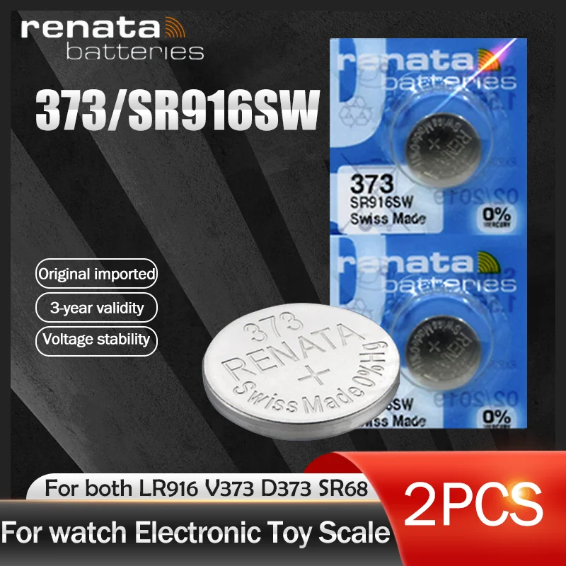 2 шт./лот Renata 373 100% оригинальный фирменный Новый аккумулятор для часов с оксидом