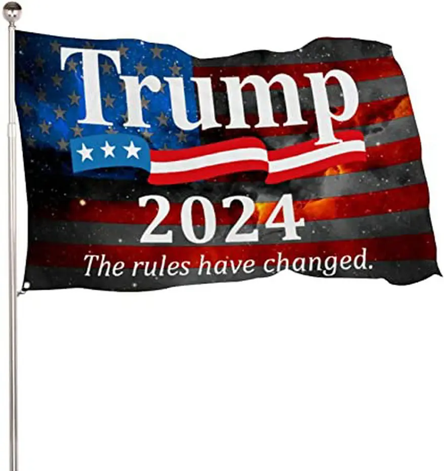 

Custom 2024 Donald Trump Election Flag 90cmx150cm Polyester The Rules Have Changed Banner For President USA Trump Supporters