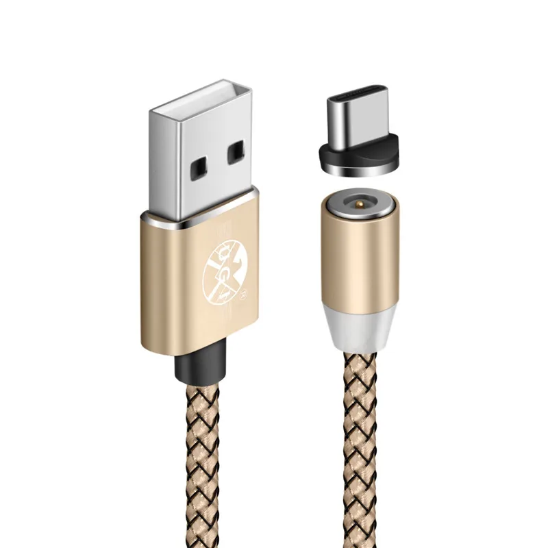 Rose Gold Type-C UGI 2.4A Тип C/iOS/Micro USB Android круглый сильный Магнитный зарядный кабель Лот - Цвет: Rose Gold Type-C