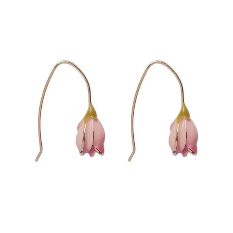 

Retro tulip earrings niche French gentle and sweet girl simple temperament spring earrings