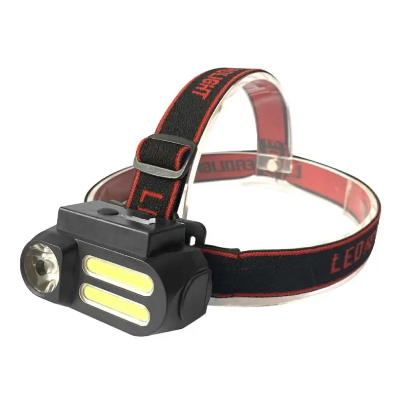 XPE Led COB Светодиодный Фонарь налобный фонарь USB перезаряжаемые фары головного светильник 18650 батарея фонарь светильник водонепроницаемый головки вспышки света светильник налобный фонарь лампа - Испускаемый цвет: XPE 2COB no 18650