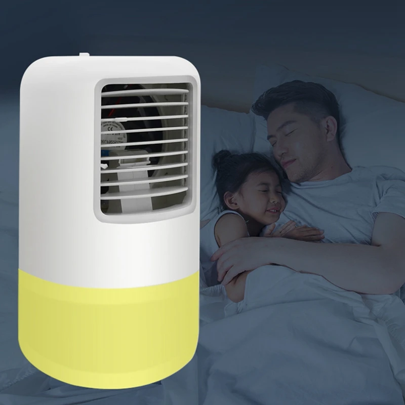 

Portable Air Cooler Fan Mini USB Air Conditioner 7 Colors Light Desktop Air Cooling Fan Humidifier Purifier for Office