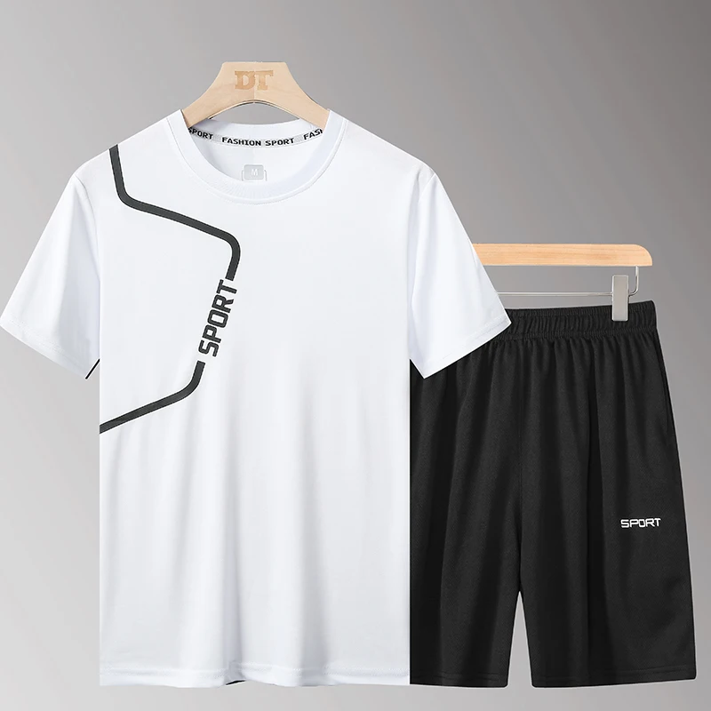 Спортивный костюм мужской повседневный Свитшот и штаны укороченная футболка