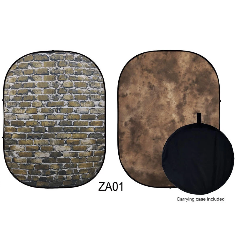 Pano de Fundo Dobrável sem Rugas Duplo-face Pop-out Musselina Fosco Lavável Fotografia Backdrops Bolsa Incluído 5×6.5ft