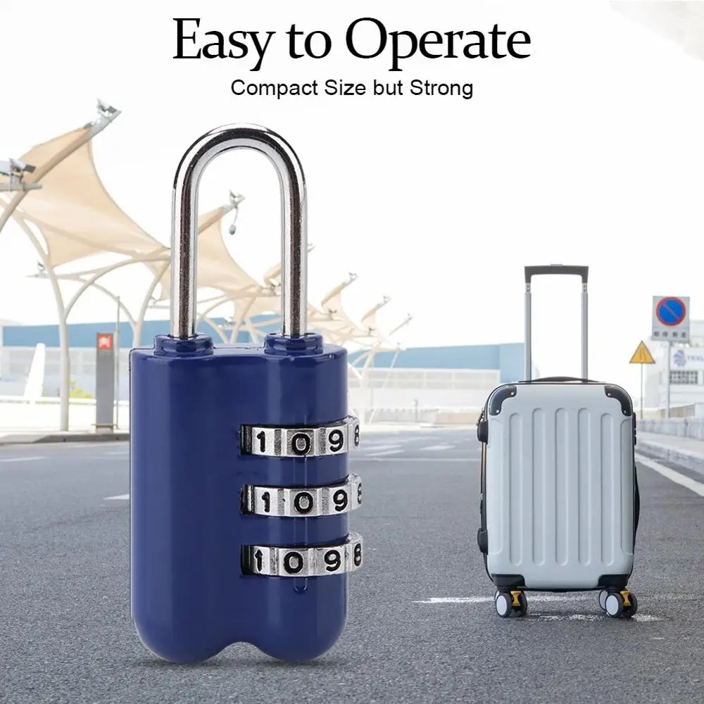 Замок с кодовым кодом и цифрами на 3 циферблата замок для защиты от кражи дорожный