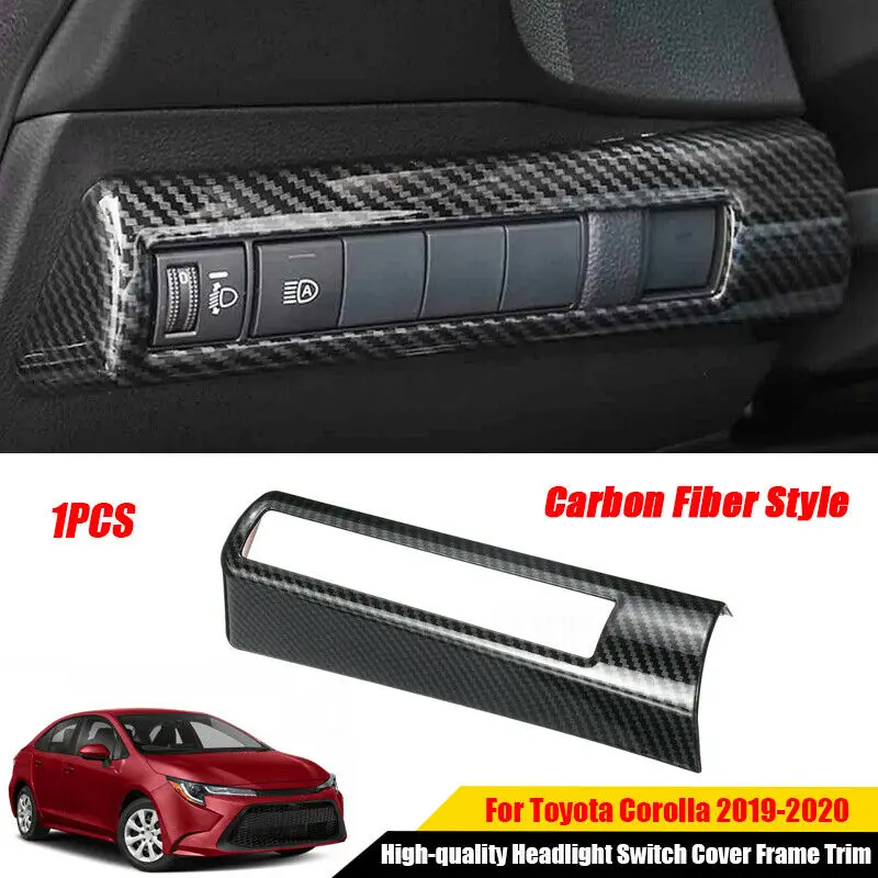 

Decorative Cover Frame Headlight Trim Waterproof Adjustment Carbon Fiber