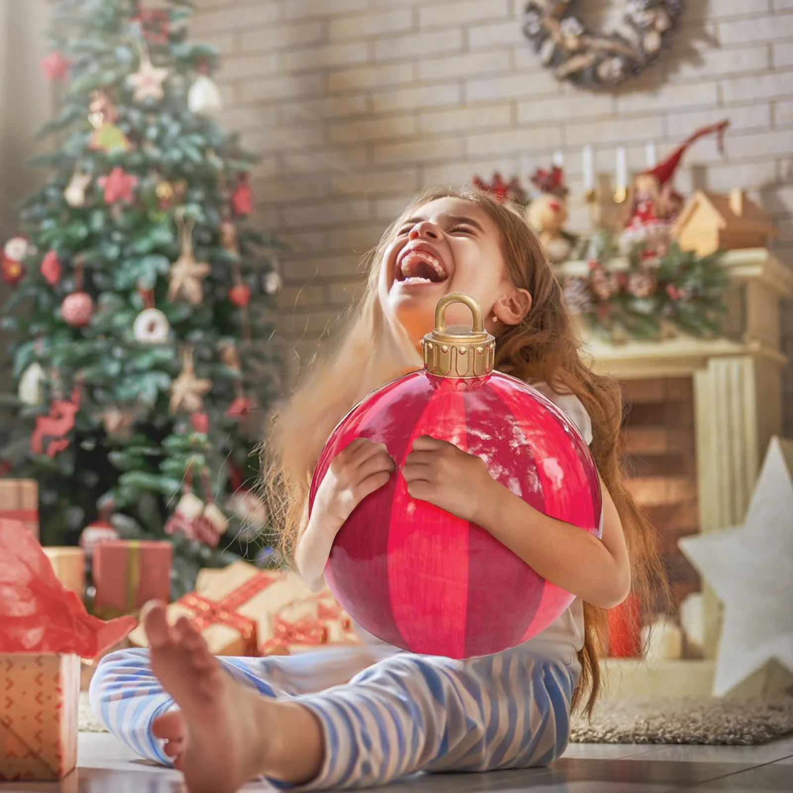 Новый 23 6 дюймовый Рождественский печатный шар наружное украшение семейный