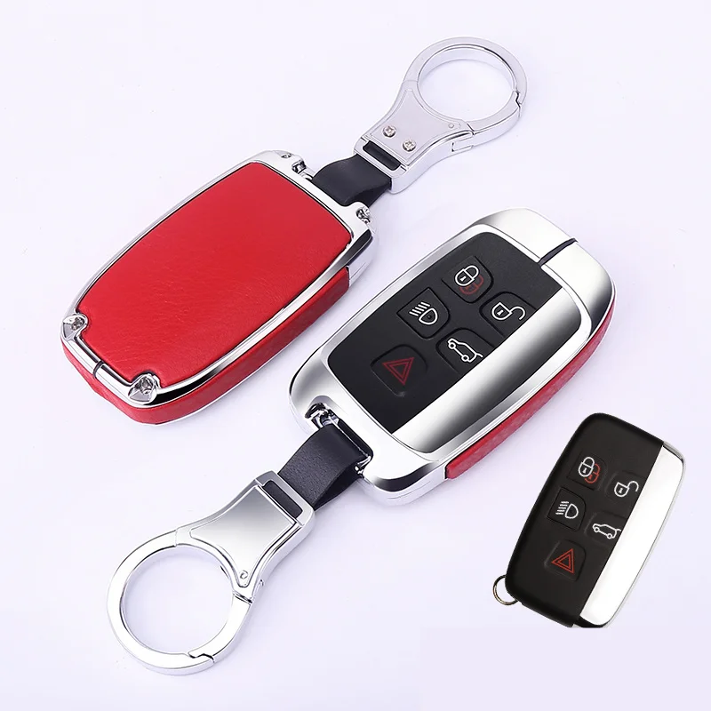Чехол для автомобильных ключей с гальванизированным сплавом и кожей Land Rover LR2 4 RANGE