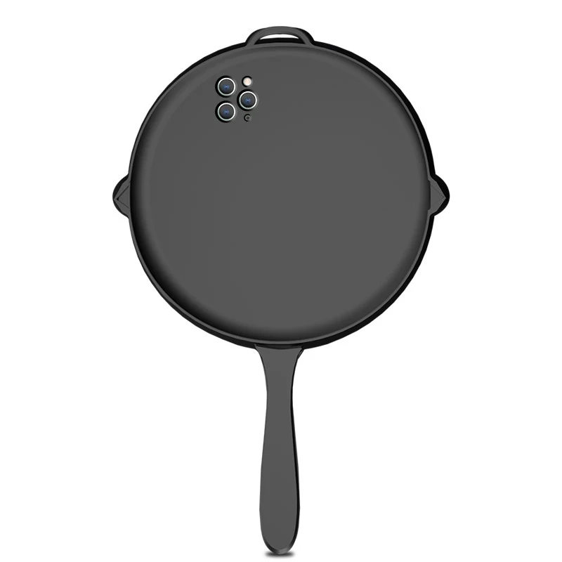 

Creative Protective Cover Saucepan Shockproof Phone Case For iPhone 12 Pro Max Mini TPU Soft Back Cover Ins Lens Protection Case