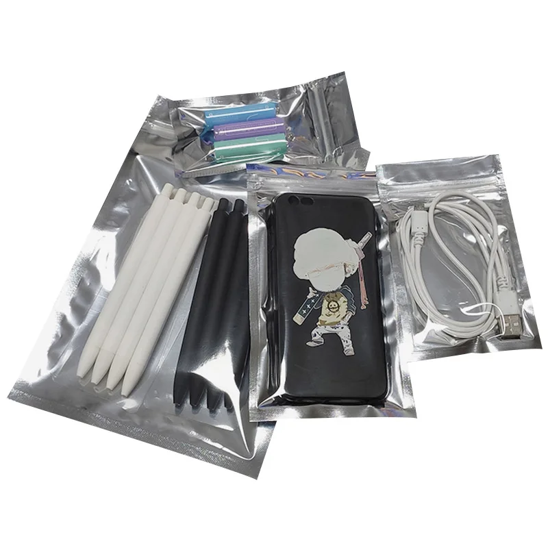 1000Pcs/Lot Transparent Aluminum Foil Bag Sealed Zipper Ziplock Bag Packaging Food Bag Retail Re-sealable Baking Packaging Bag